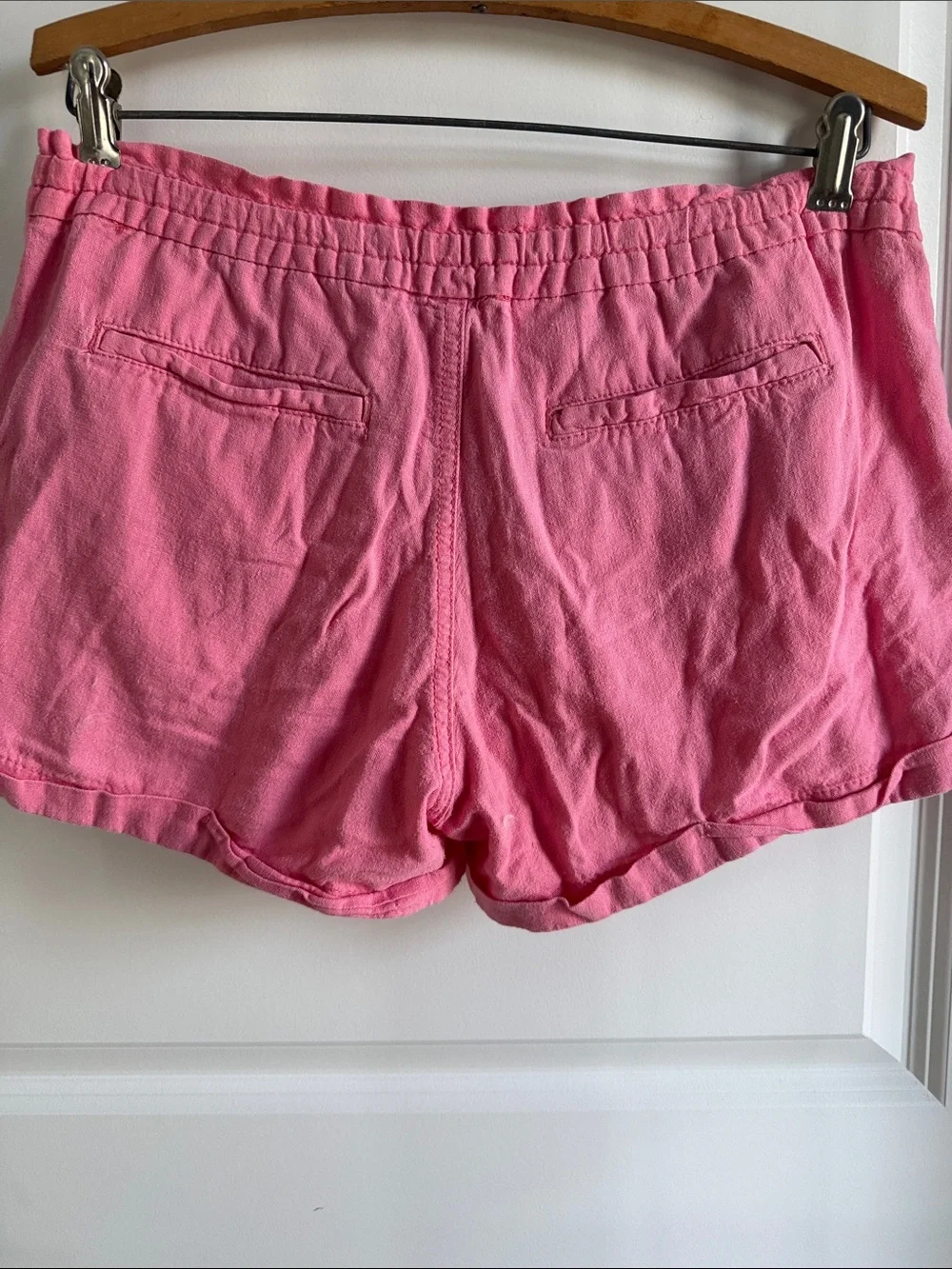 Old Navy Pink LINEN - Drawstring Casual Women’s Shorts - 8